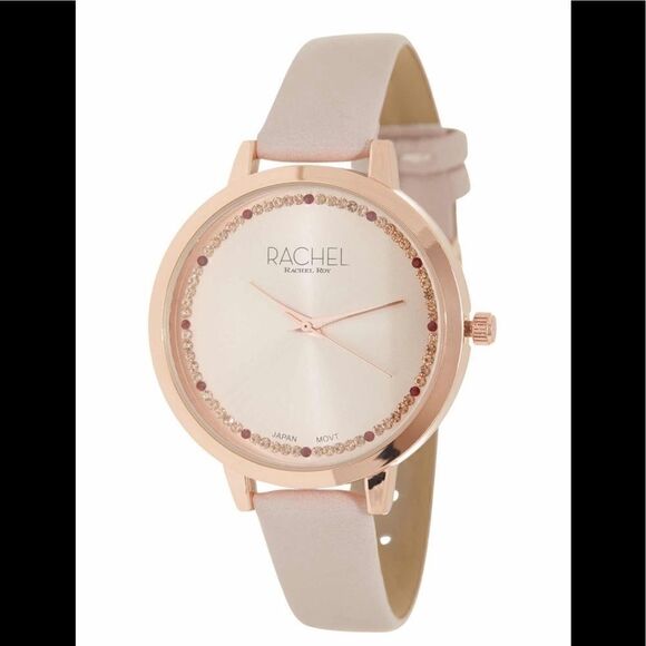 RACHEL Rachel Roy Pave Crystal Watch & Bracelet Set, Red/Rose Gold, NWT - Picture 3 of 16